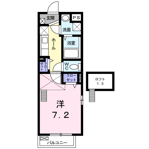 グラシア瀬谷(1K/2階)の間取り写真
