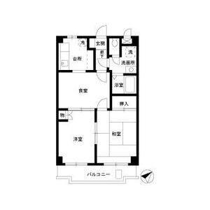 ジュネス中町(2DK/2階)の間取り写真