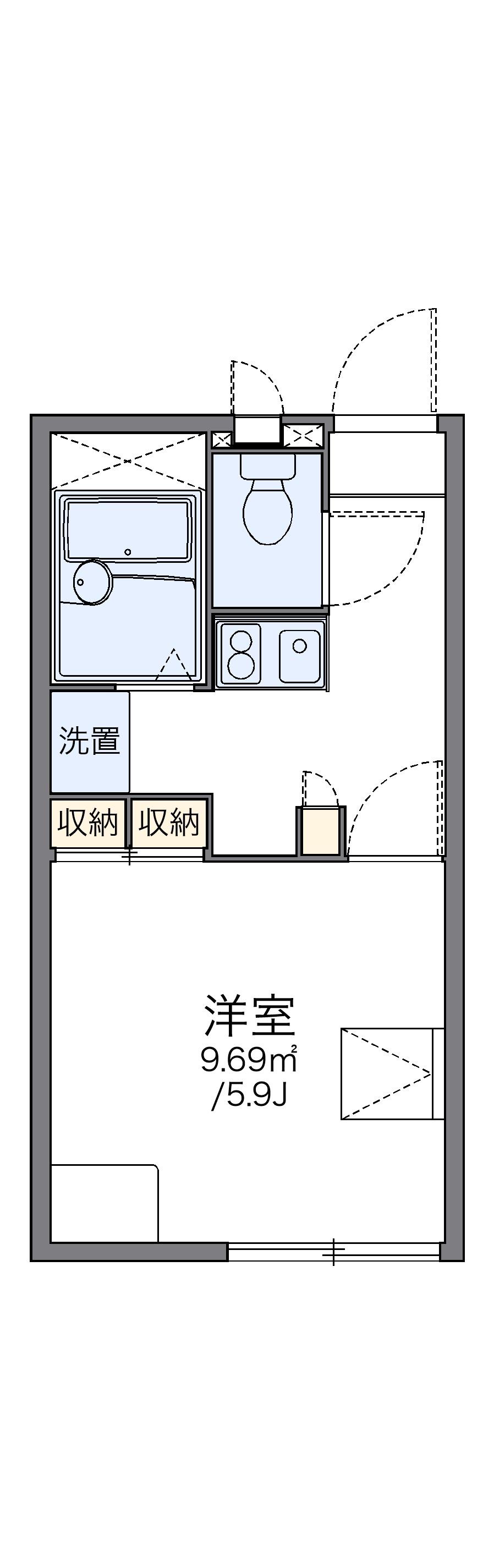 レオパレスRIVAⅡ(1K/1階)の間取り写真