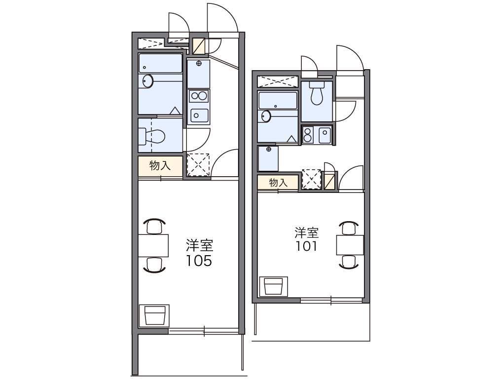 レオパレスK・Y(1K/1階)の間取り写真