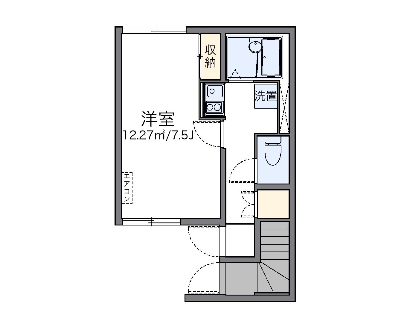 レオネクストSENSUIⅣ(1K/1階)の間取り写真