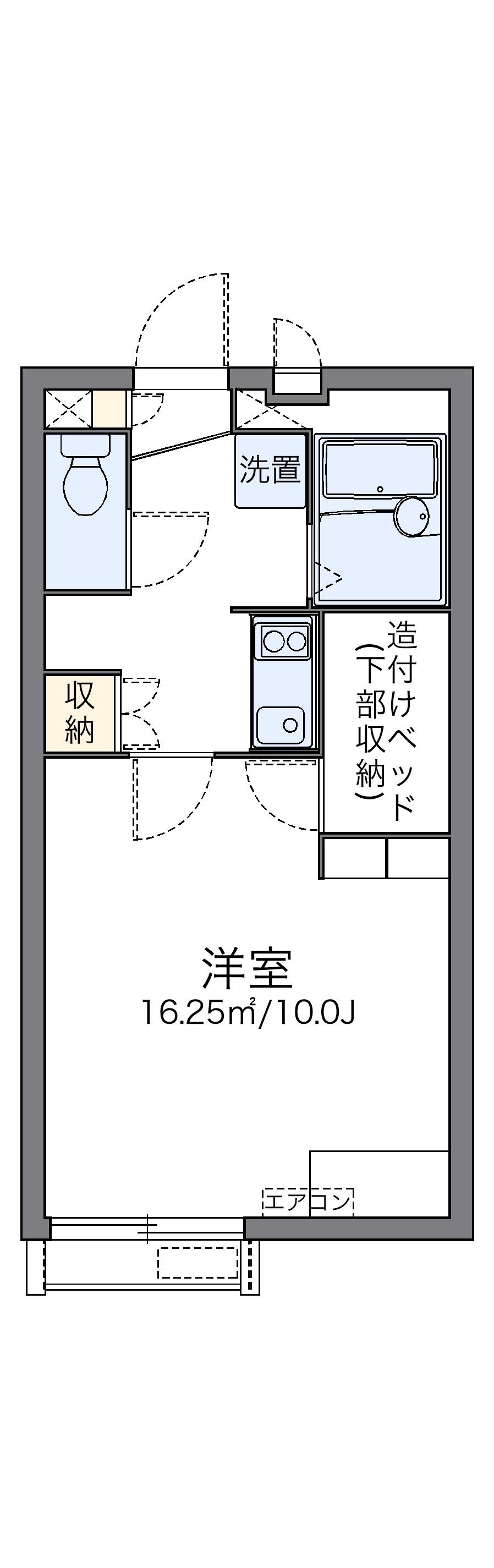 レオネクストセントラルヒルズⅥ(1K/1階)の間取り写真