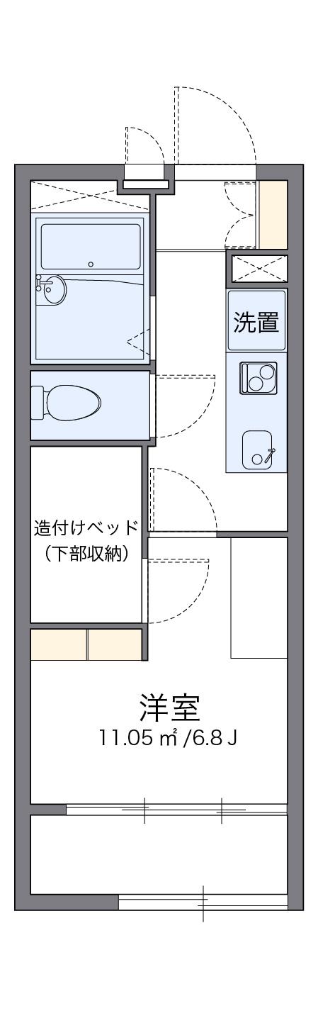 レオパレスアルファヒルズⅡ(1K/2階)の間取り写真