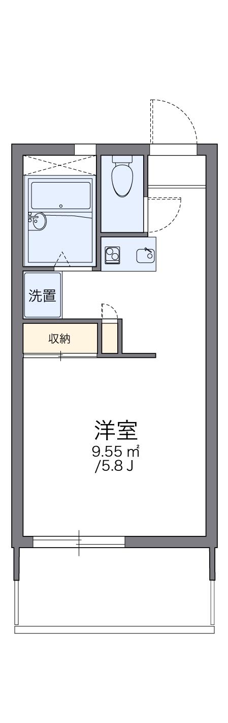 レオパレス鶴園 1階階 間取り