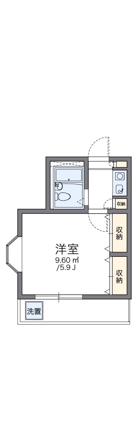 レオパレス相模原第1(1K/2階)の間取り写真
