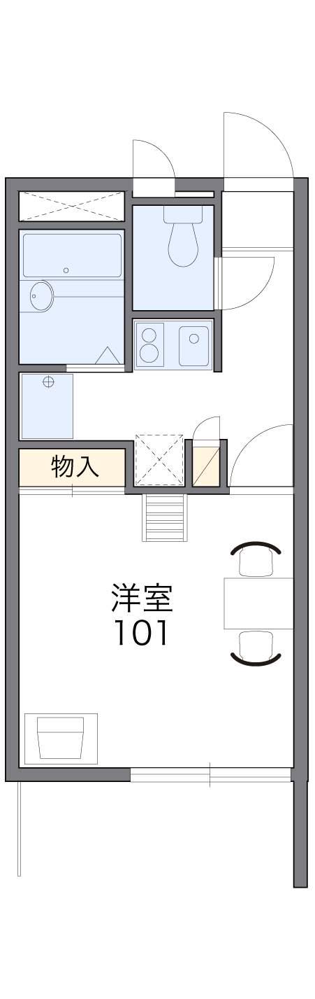 レオパレスシャングリラ湘南 1階階 間取り