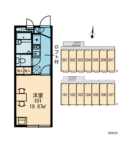 レオパレスエポカ3 2階階 間取り