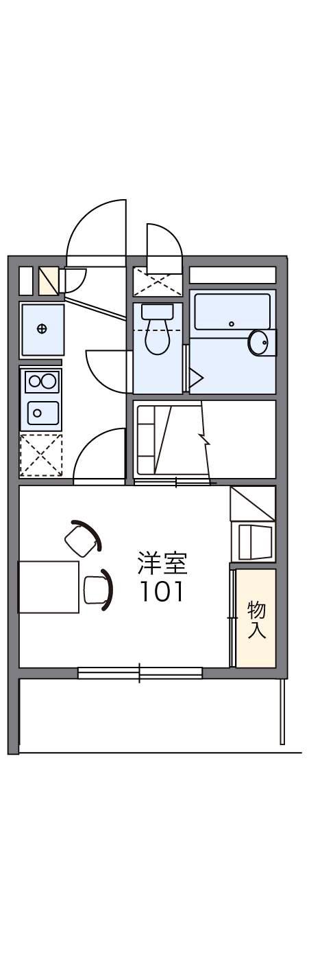 レオパレスグラッドⅡ(1K/2階)の間取り写真