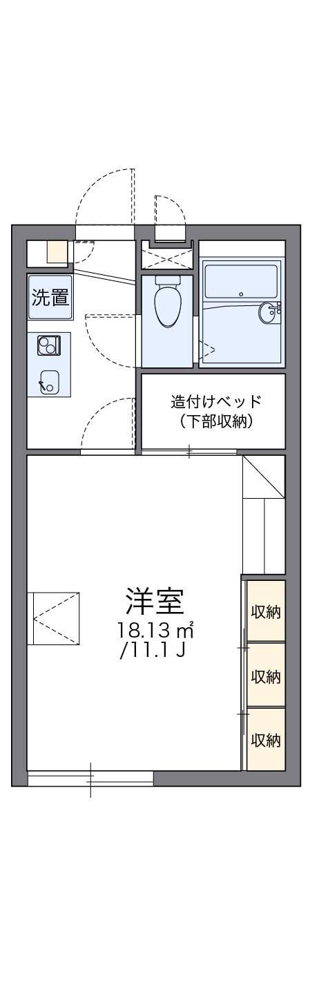 レオパレスポポー(1K/1階)の間取り写真