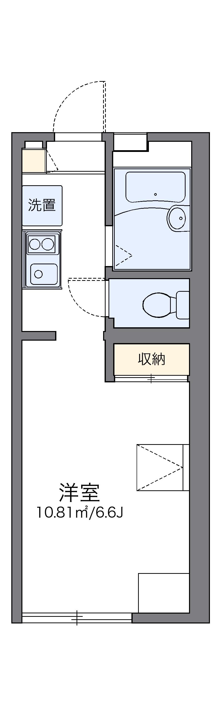 レオパレス霞ヶ丘(1K/1階)の間取り写真