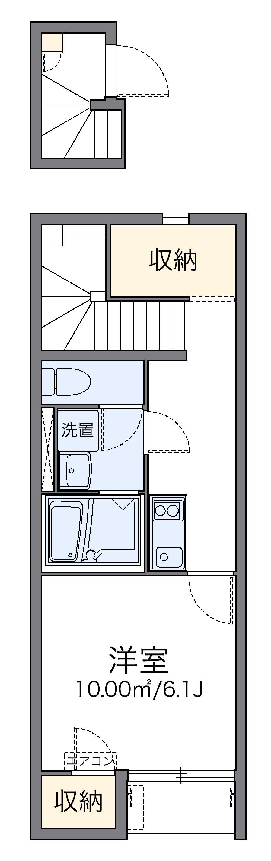 レオネクストグレイス玉川学園(1K/2階)の間取り写真