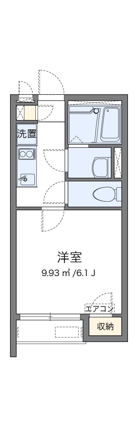 レオネクストパレス湘南菱沼Ⅱ(1K/1階)の間取り写真