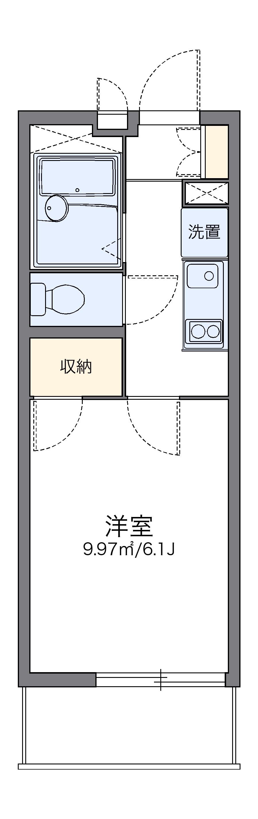 レオパレス純Ⅳ(1K/4階)の間取り写真