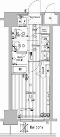 グランド・ガーラ横濱万世町(1K/8階)の間取り写真