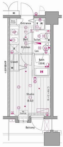 グランド・ガーラ横濱元町(1K/10階)の間取り写真