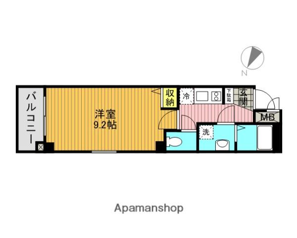 BCASA BANDOBASHI(1K/4階)の間取り写真