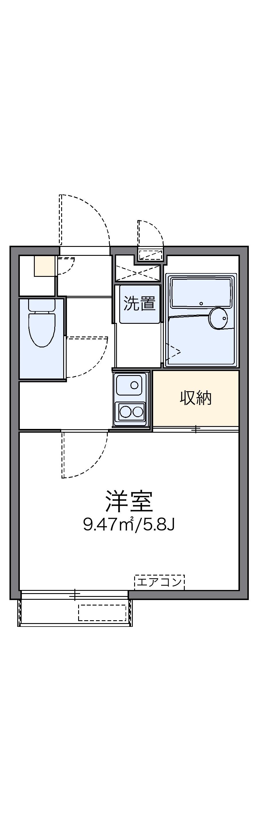 レオパレスPROSPERⅡ(1K/2階)の間取り写真