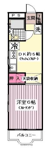 シャトレー日吉(1DK/1階)の間取り写真