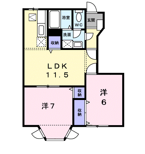 サウス板橋(2LDK/1階)の間取り写真