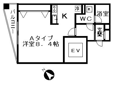 アヴァンセ戸越(1K/11階)の間取り写真