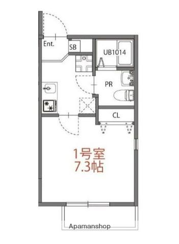 マキシムーン菊名(1K/2階)の間取り写真