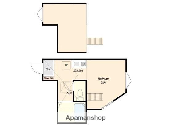 アーヴェル妙蓮寺Ⅱ A(ワンルーム/2階)の間取り写真