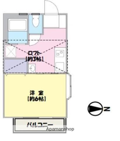 ラベンダーコート(1K/2階)の間取り写真