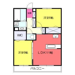 プレジールⅡ(2LDK/2階)の間取り写真