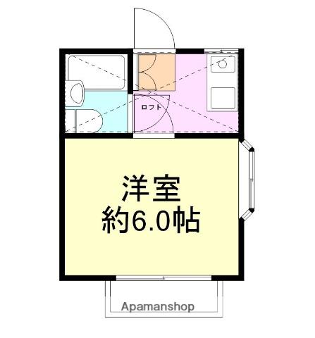 ドルフ下荻野(1K/1階)の間取り写真