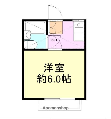 ドルフ下荻野(1K/2階)の間取り写真