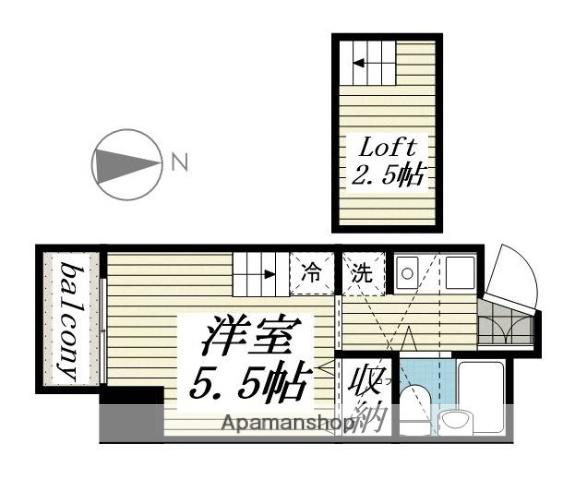 BOAT HOUSE(ワンルーム/5階)の間取り写真