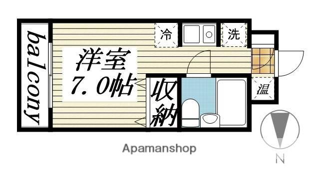 メゾン・ド・クレディ(ワンルーム/2階)の間取り写真