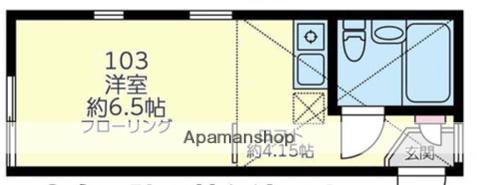 ユナイト東門前ジュリアン(ワンルーム/1階)の間取り写真