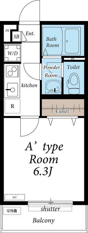 リブリ・ハナミズキ大船ANNEX(1K/1階)の間取り写真