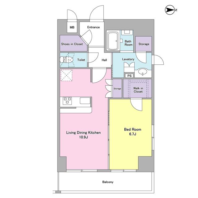ジニア大森西(1LDK/5階)の間取り写真