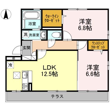 クオーレ・Y Ⅱ(2LDK/1階)の間取り写真