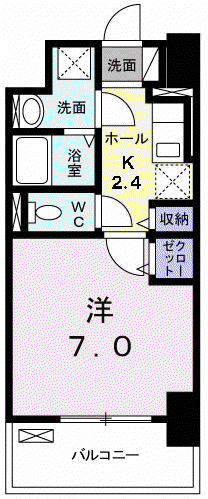 フェイバー J.OーXⅠ(1K/10階)の間取り写真