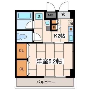 アメニティーヒルズ(1K/3階)の間取り写真