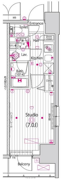 ガーラ・リバーサイド横濱南(1K/5階)の間取り写真