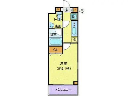 プレール・ドゥーク下丸子(1K/2階)の間取り写真