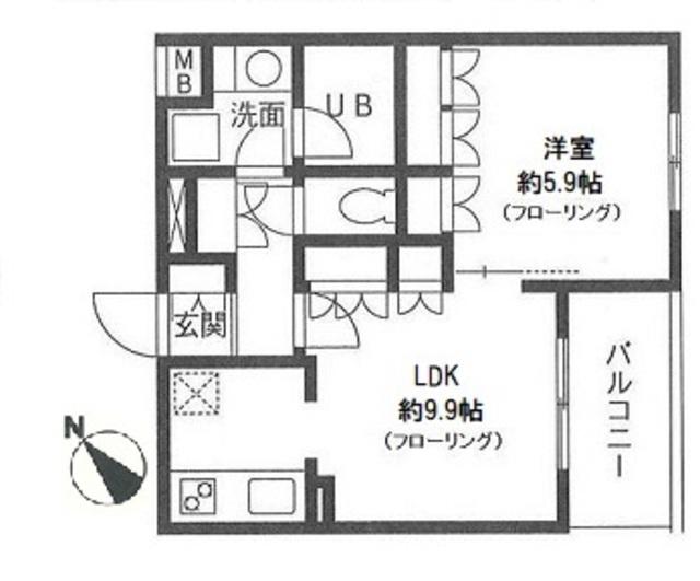 VILLE FRERES(1LDK/3階)の間取り写真