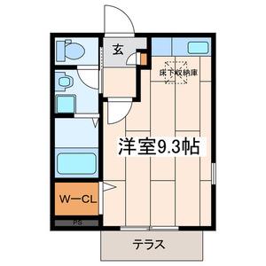 ジャルダン(ワンルーム/1階)の間取り写真