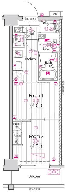 ガーラ・グランディ川崎西口 6階階 間取り