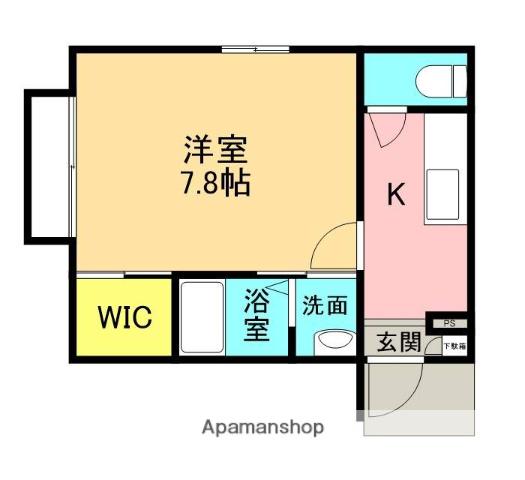 カーサベルデA棟(1K/2階)の間取り写真