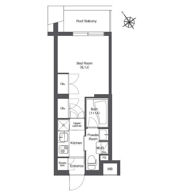 コンフォリア不動前(1K/4階)の間取り写真