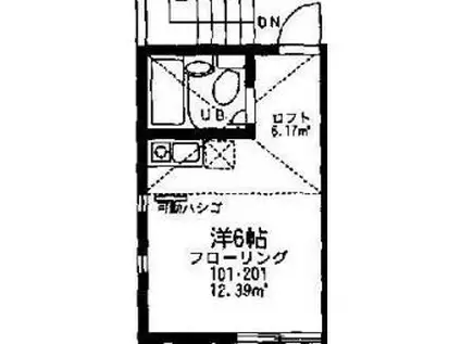 ユナイトステージ小倉ファースト(ワンルーム/2階)の間取り写真