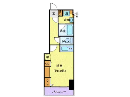 リーフコンフォート本厚木(ワンルーム/5階)の間取り写真
