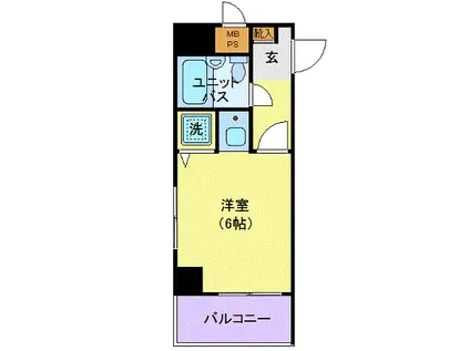 日神パレステージ藤沢(ワンルーム/2階)の間取り写真