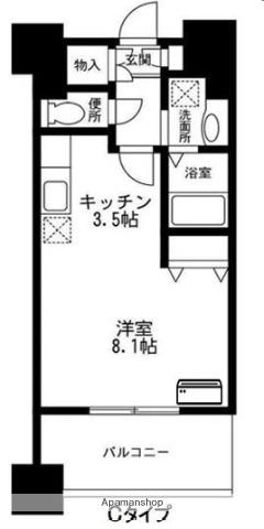 スタービレ海老名(ワンルーム/10階)の間取り写真