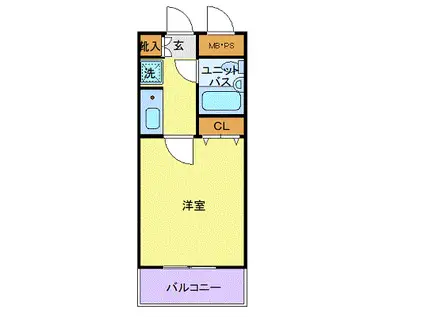 日神パレステージ相模原第2(1K/6階)の間取り写真